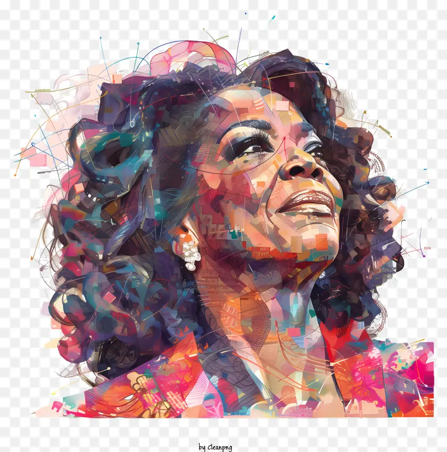 Oprah Winfrey，Pintura A La Acuarela PNG