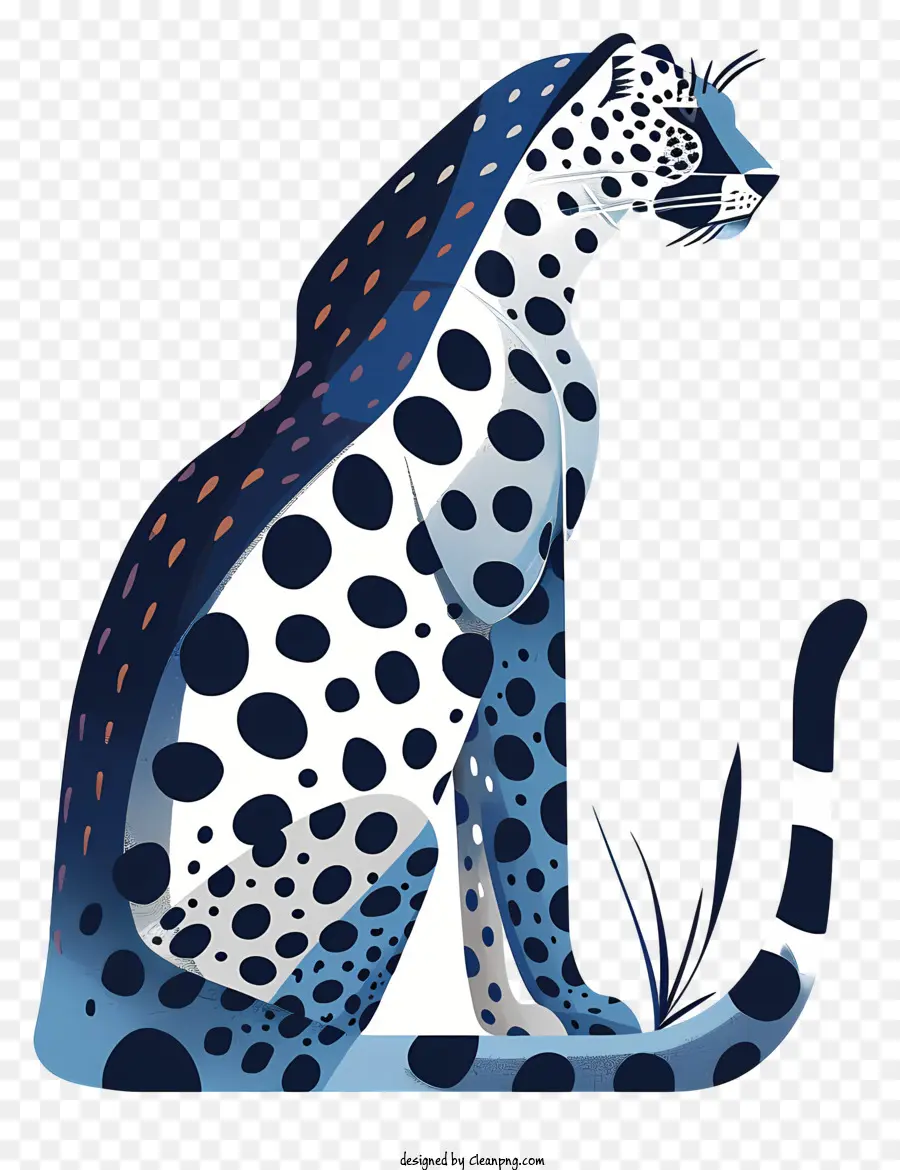 Leopardo Abstracto，Guepardo Azul Y Blanco PNG