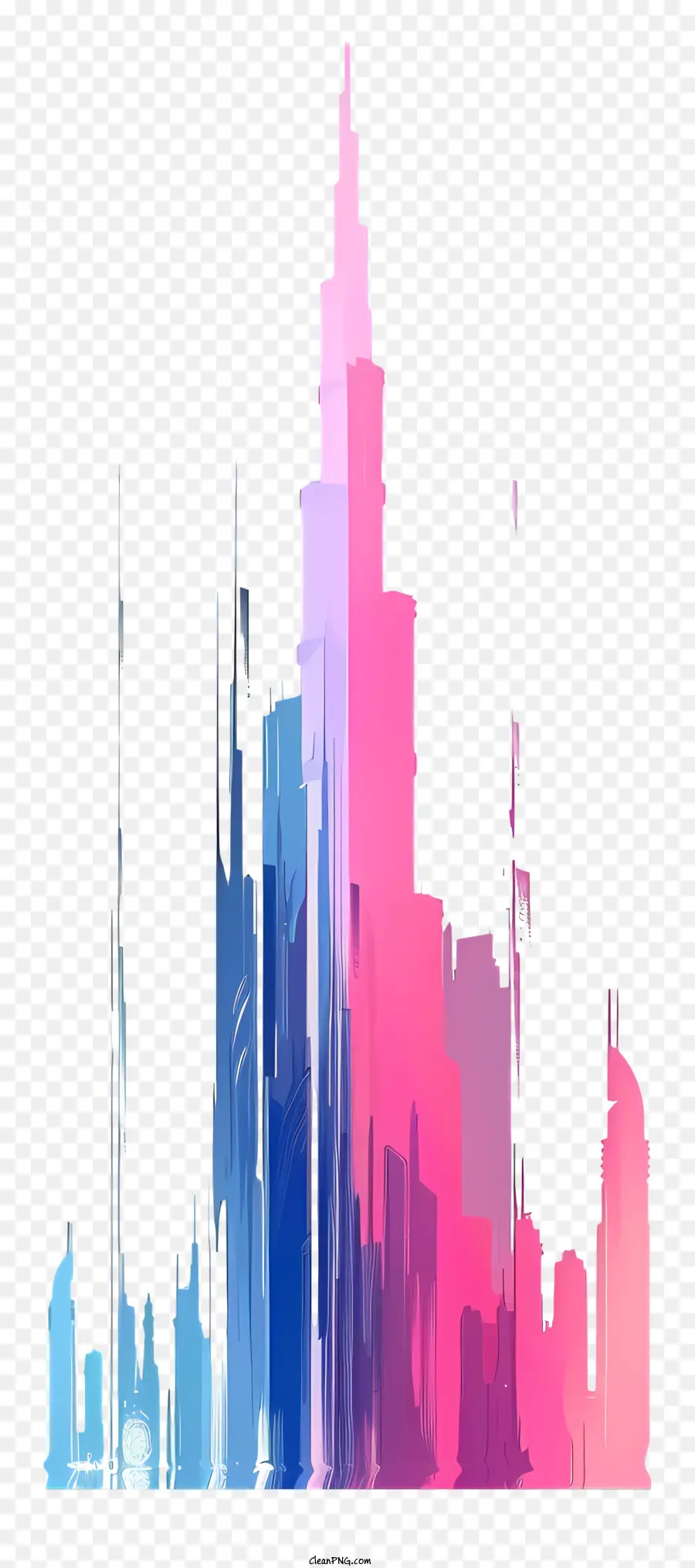 Burj Khalifa，Ilustración Acuarela PNG