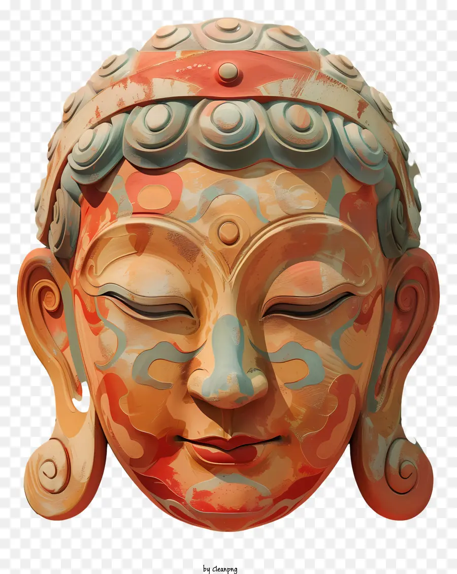 Buda，Cabeza De Buda Colorida PNG