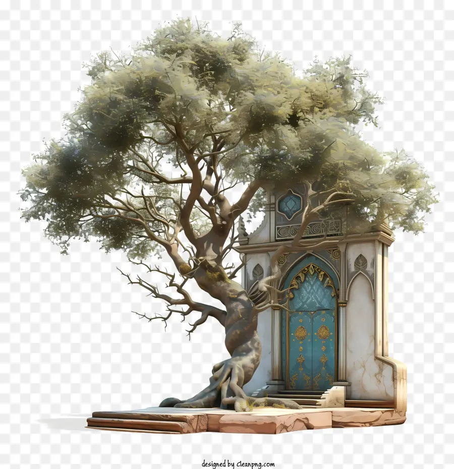 Arbol De Arquitectura，árbol Y Puerta PNG