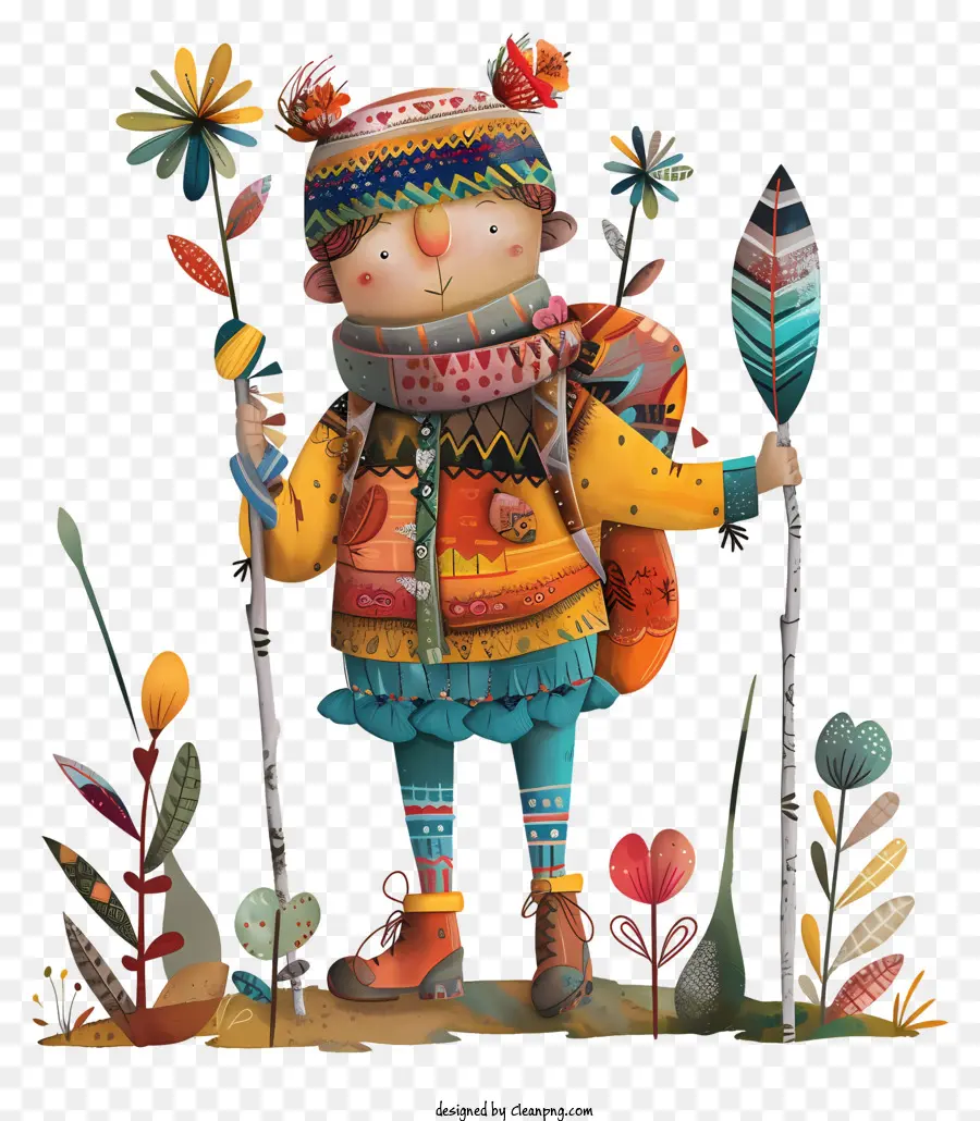 Caminante，Niño Con Flores PNG