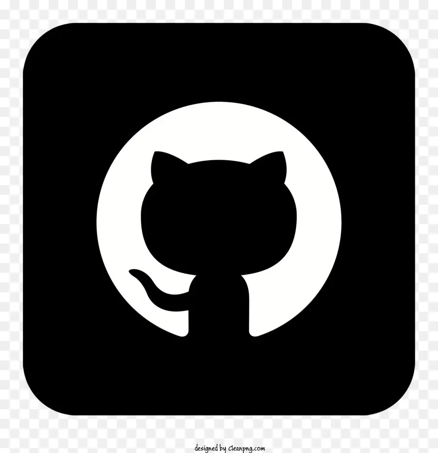 Icono De Github，Silueta De Gato PNG