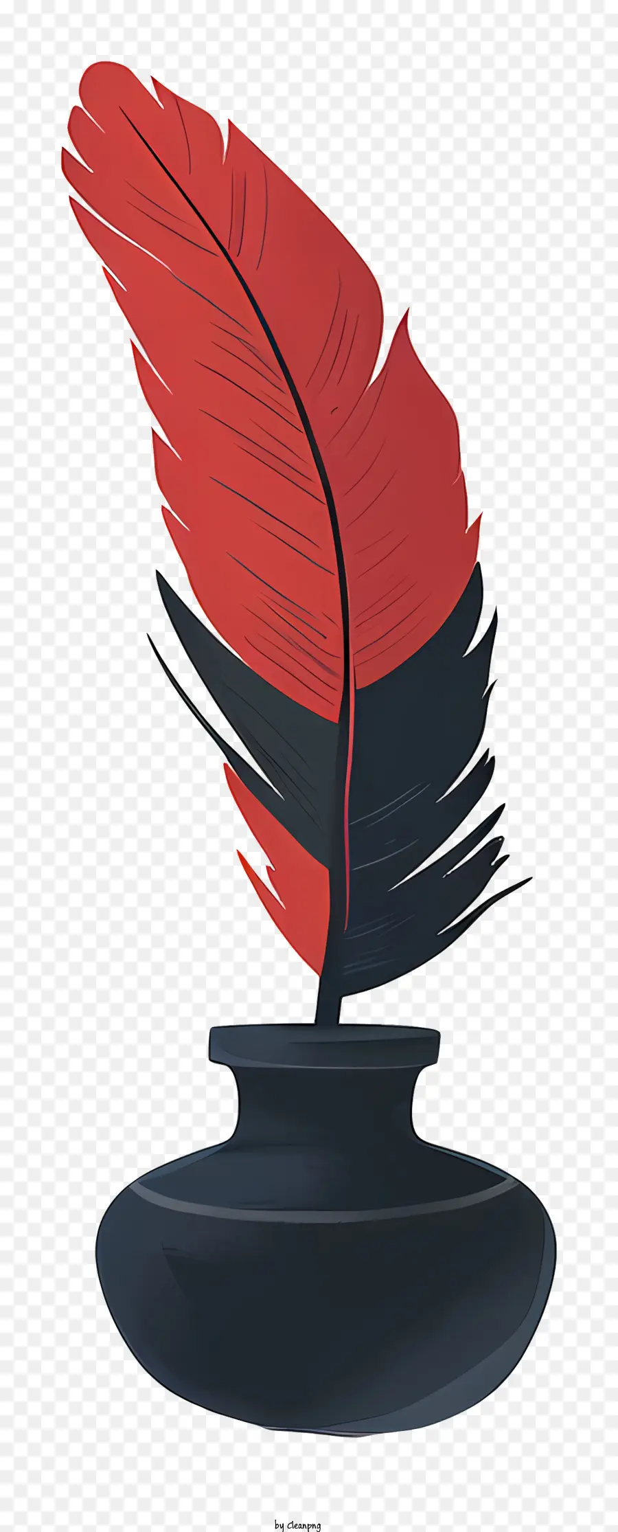 Pluma Tinta，Negro Florero PNG