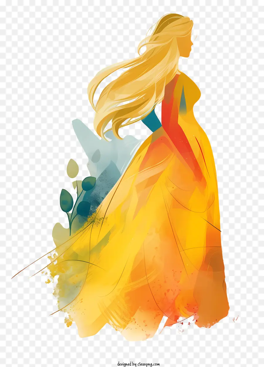 La Princesa De Disney，Mujer Con Cabello Rubio Largo PNG