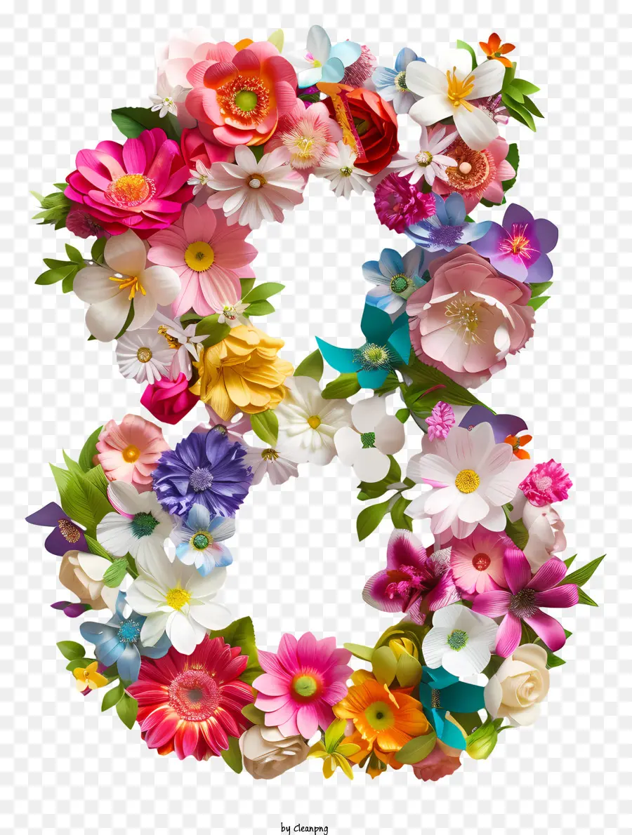 Número Ocho，Flower Art PNG