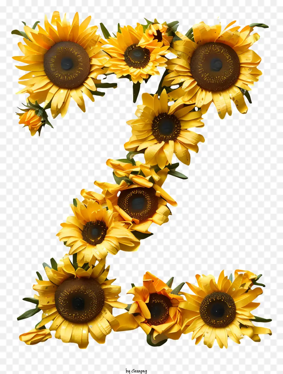 Letra Floral Z，Letra De Girasol C PNG