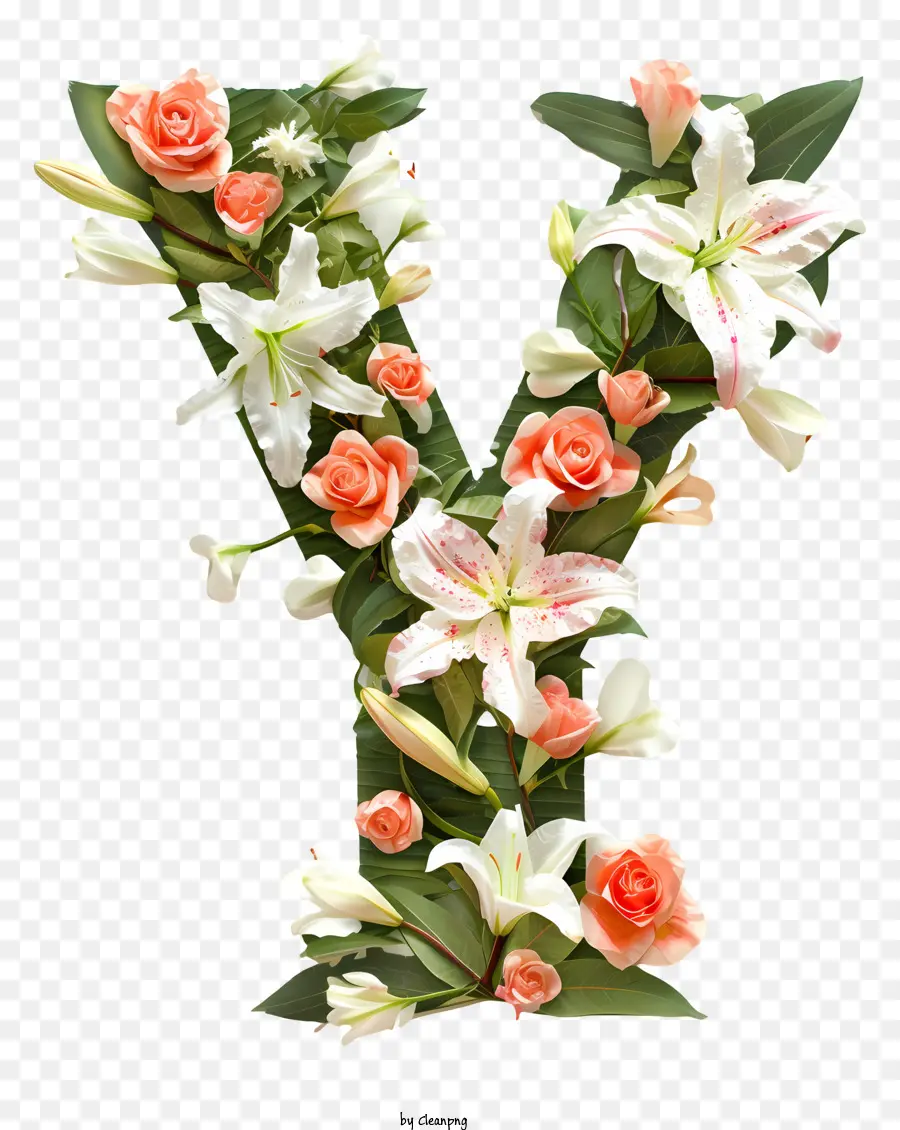 Carta Floral Y，Flower Art PNG