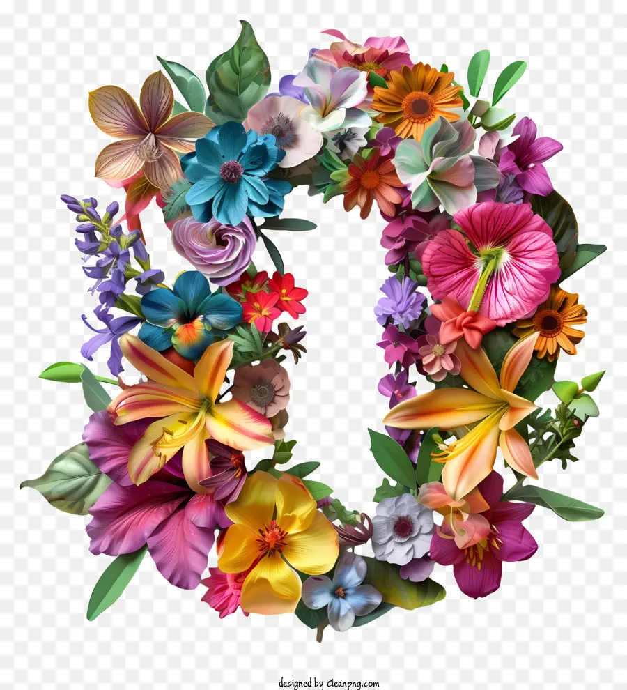 Número 0 Flores，Arreglo Floral PNG