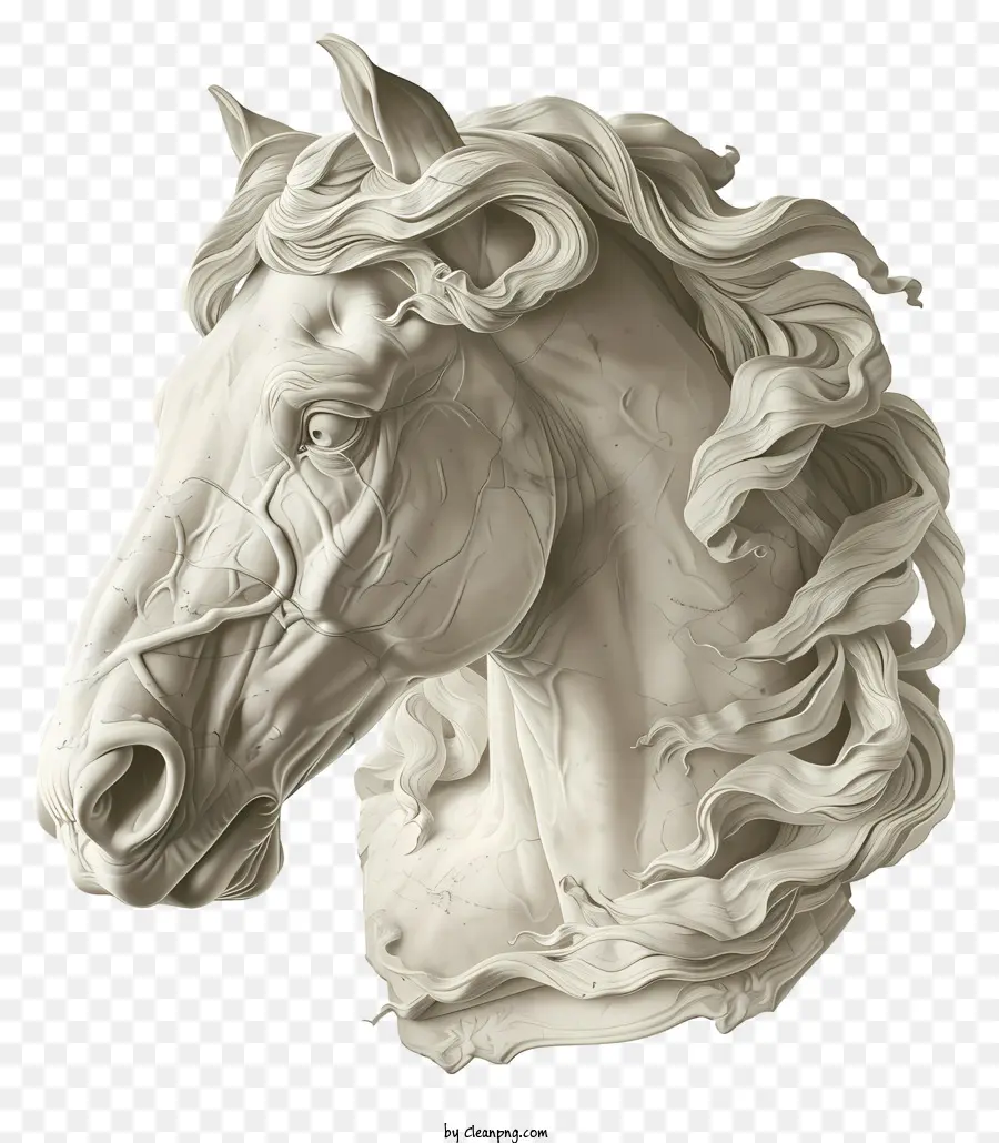 Cabeza De Caballo，Escultura De Caballo Blanco PNG