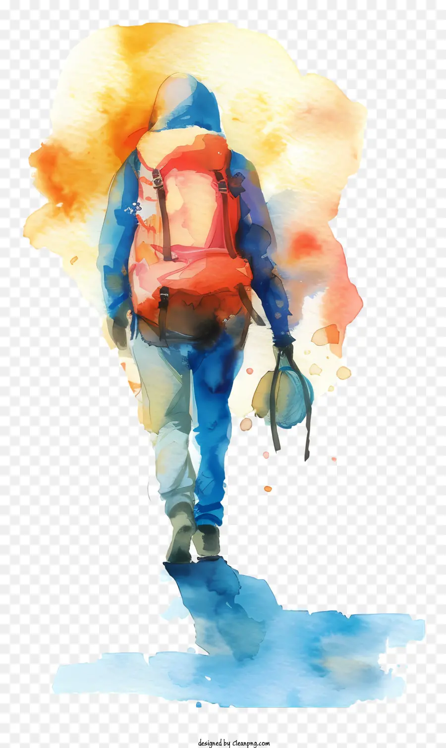 Caminante，Pintura A La Acuarela PNG