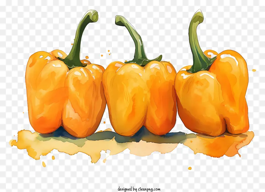 Bell Peppers，Pimientos Amarillos PNG