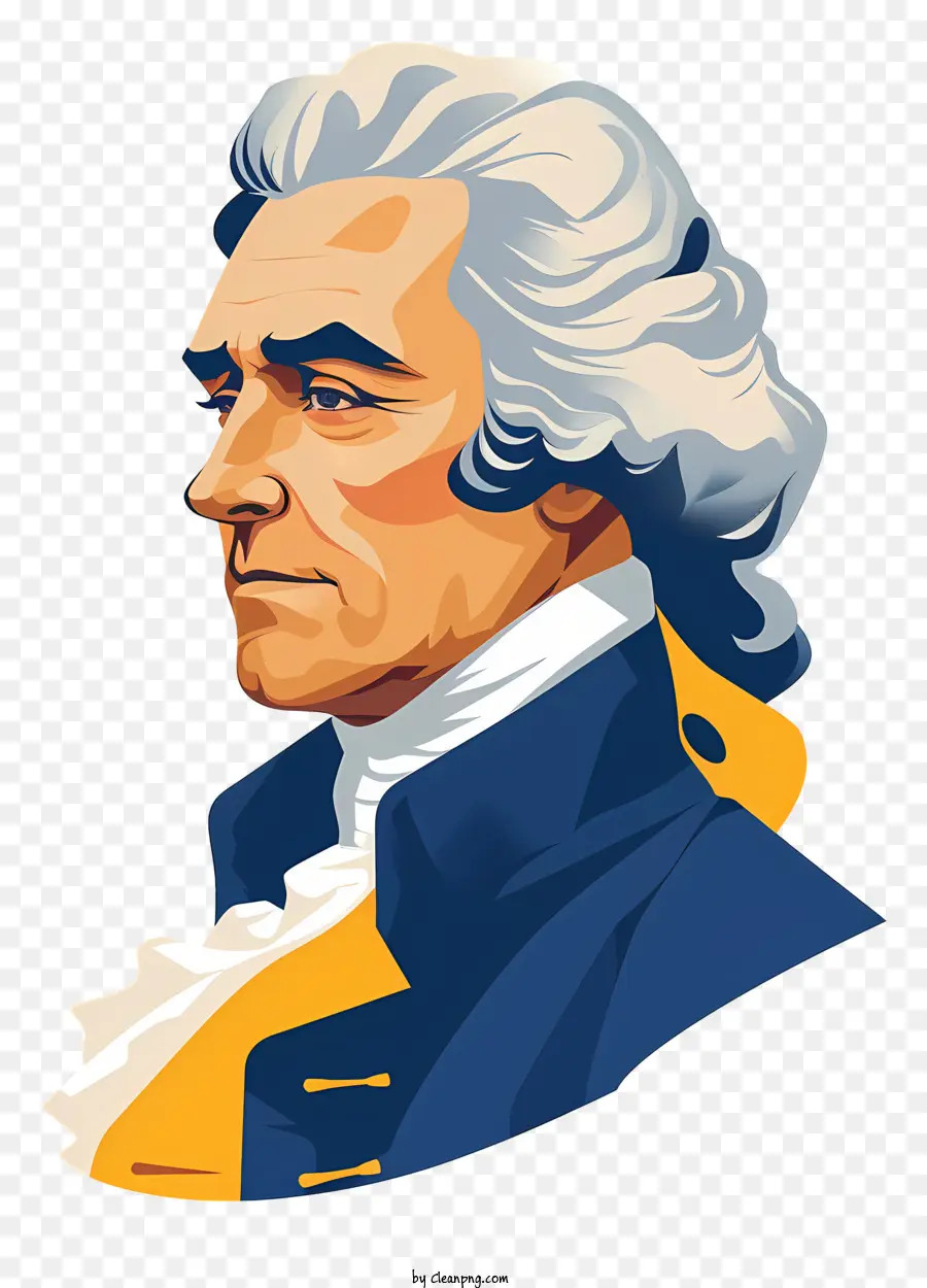 Thomas Jefferson，Chaqueta Azul Y Amarilla PNG