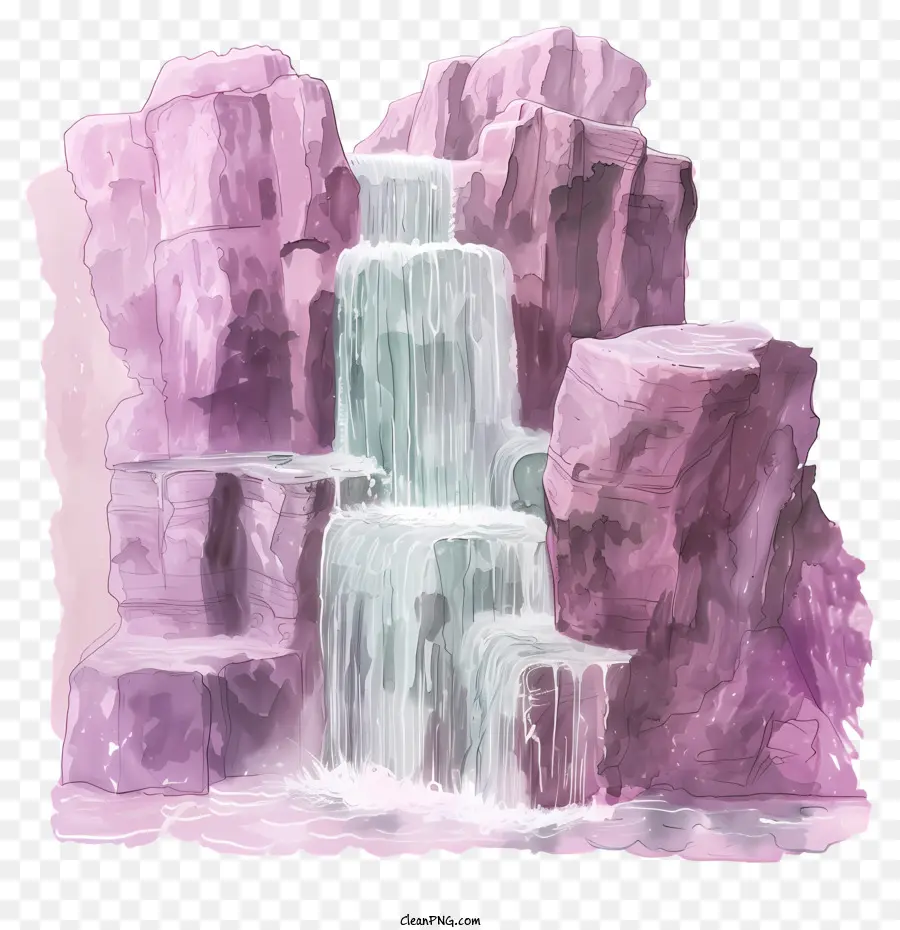 Cascada，Pintura A La Acuarela PNG