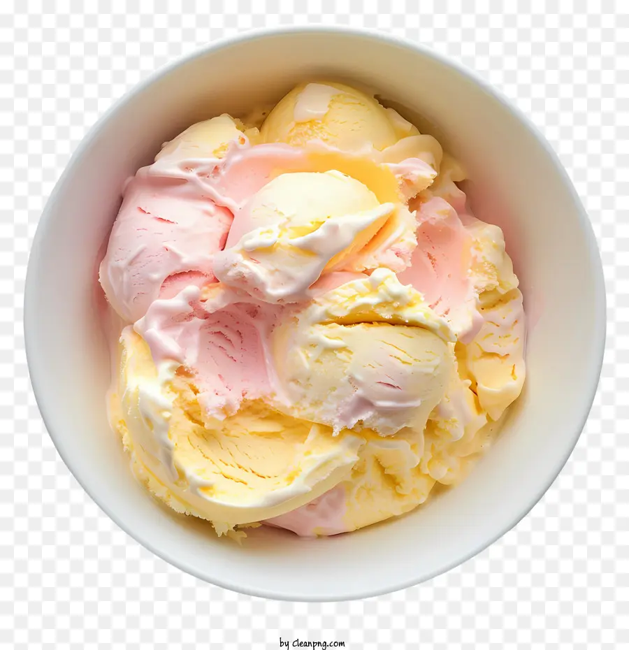 Tazón De Helado，Helado Rosa Y Amarillo PNG