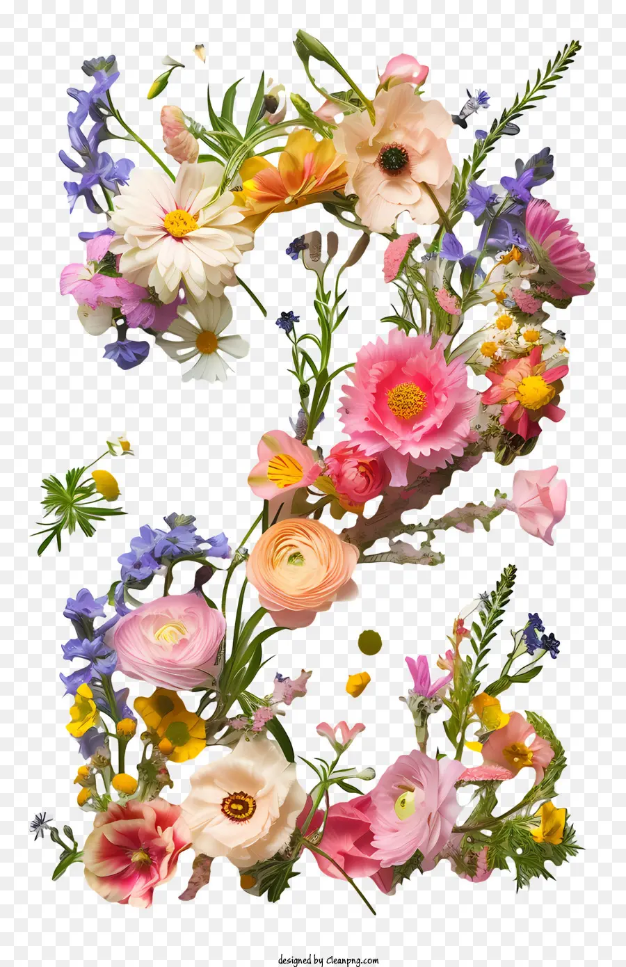 Flores Número 2，Carta De Flores S PNG