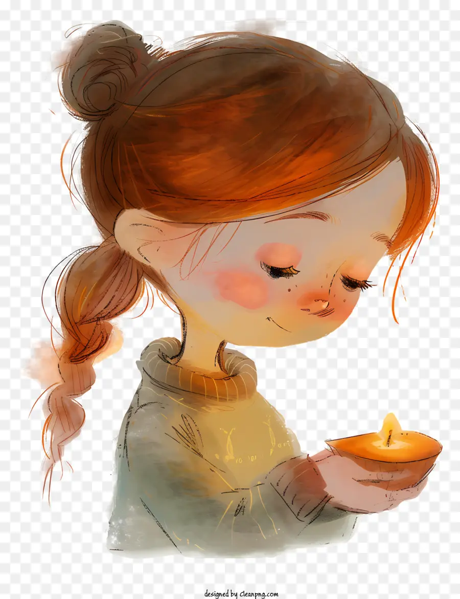 Niño Con Velas，Pintura A La Acuarela PNG