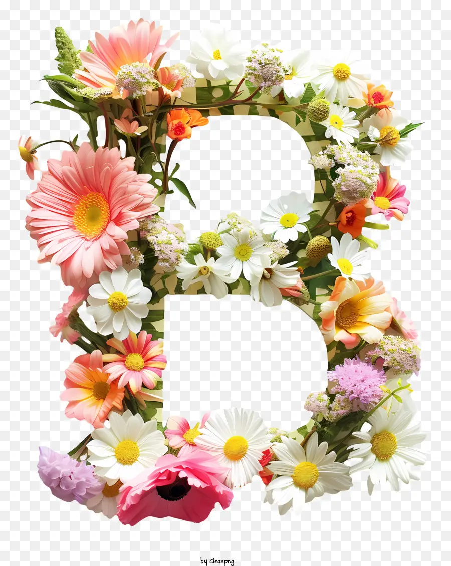Carta Floral B，Floral Carta PNG