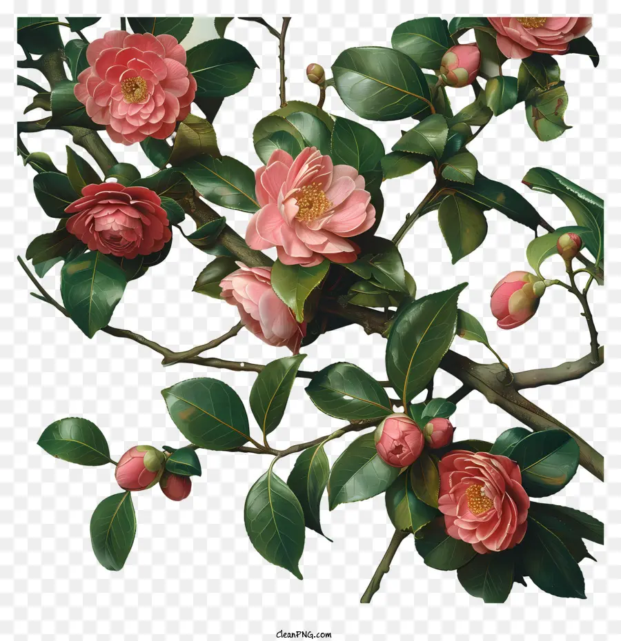 Las Flores De La Primavera，Las Flores De Camelia PNG