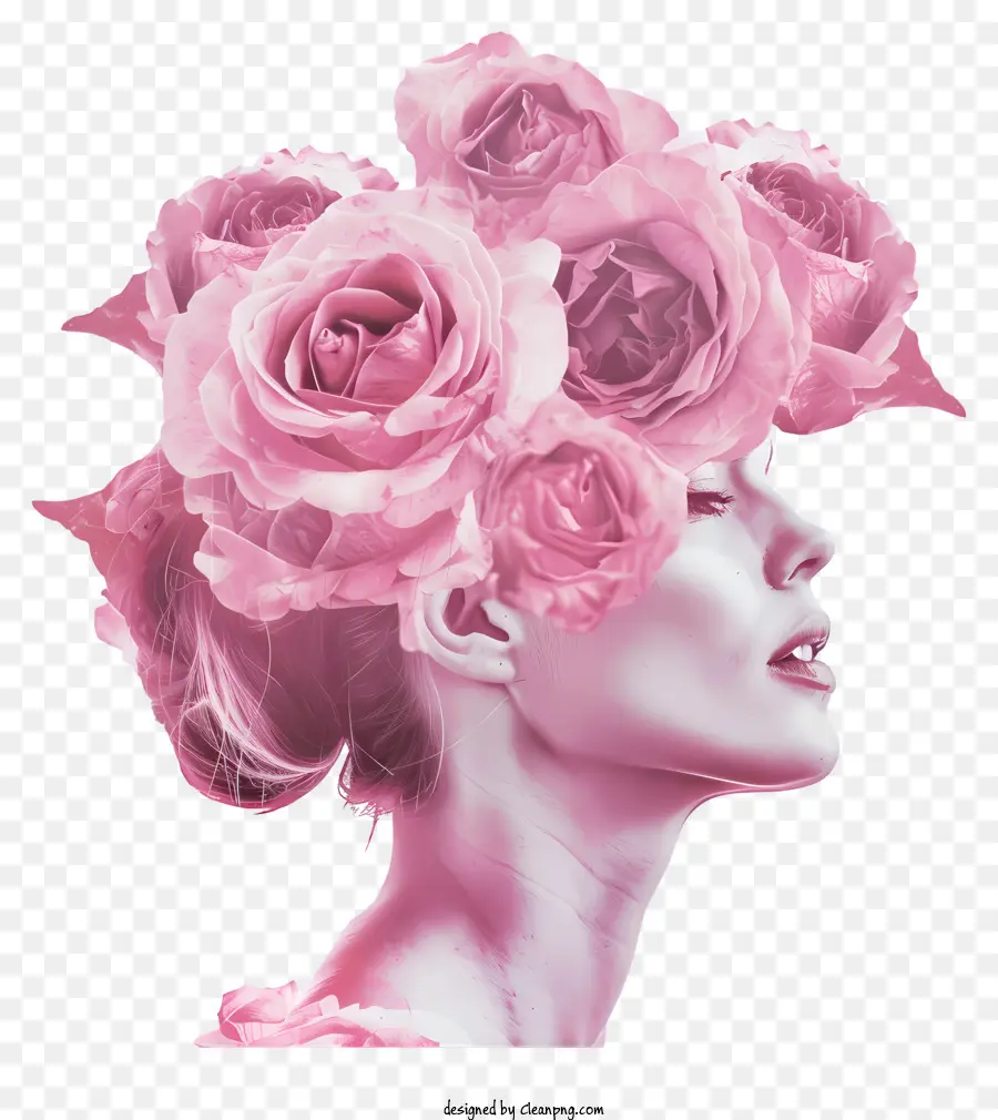 Mujer Con Rosas，Mujer PNG