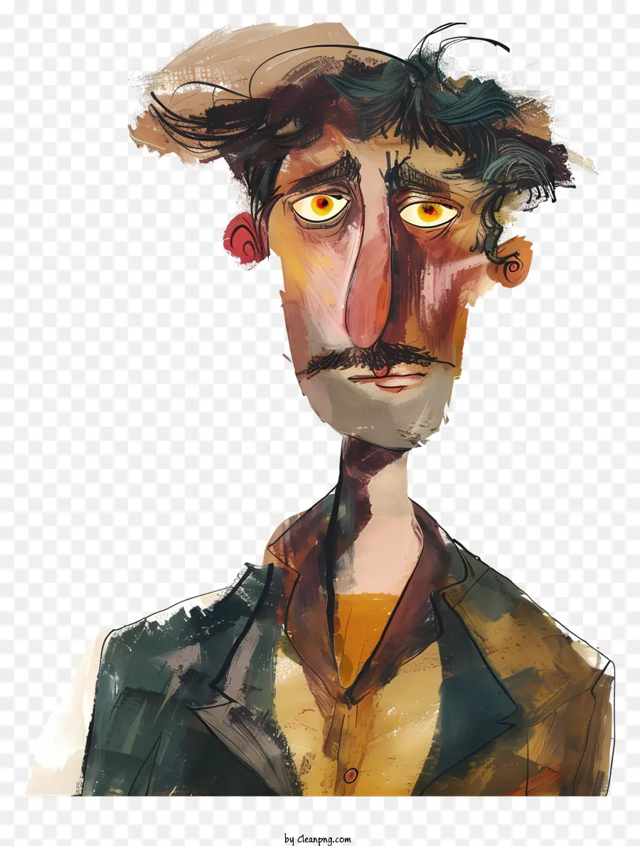 Hombre Caprichoso De Dibujos Animados，Pintura Digital PNG