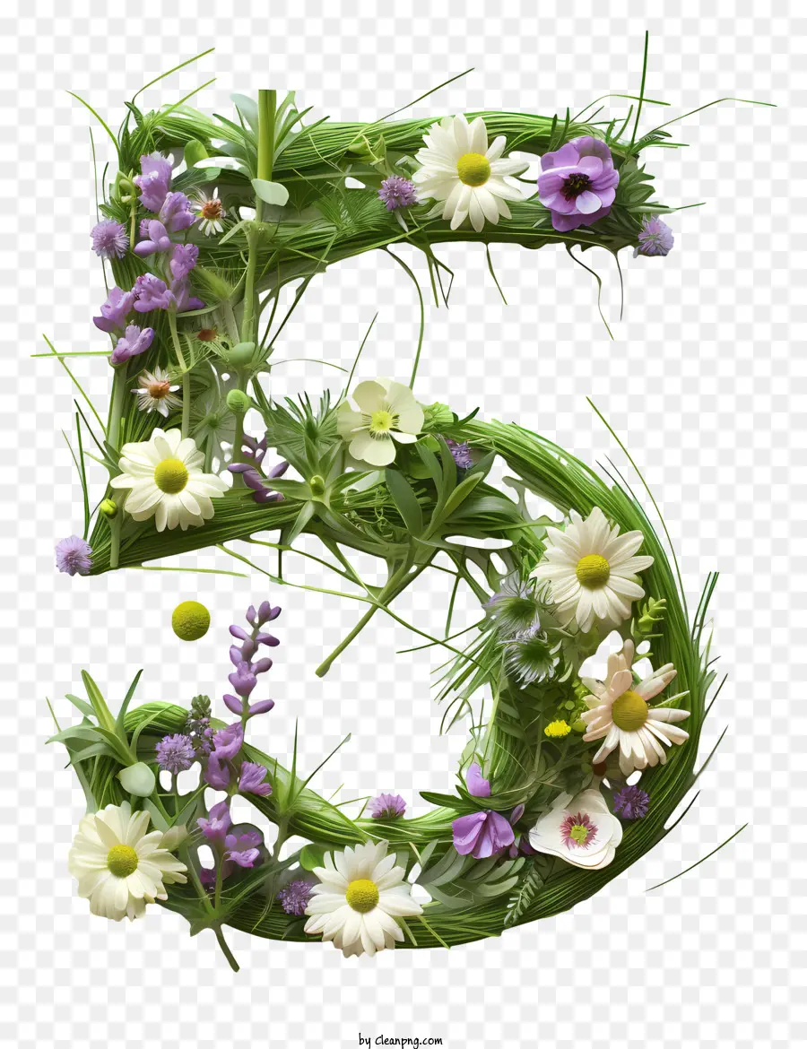 Flores Número 5，Número 5 PNG