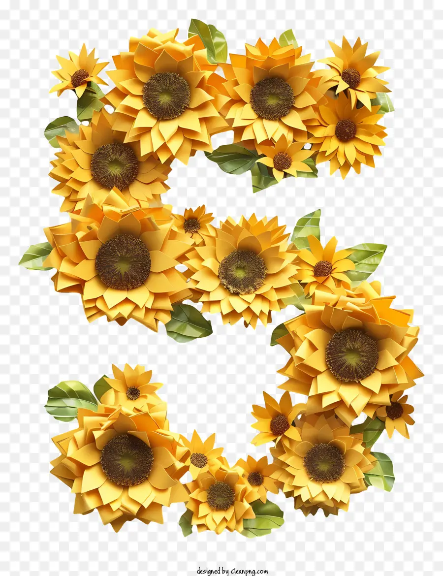 Número 5 Flores，Los Girasoles PNG