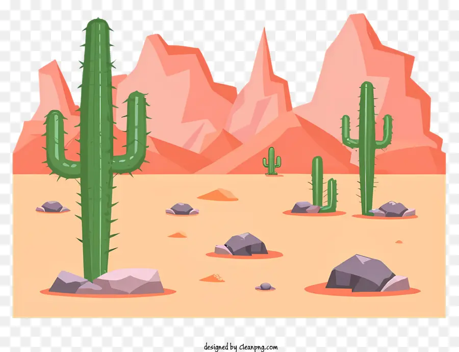 Cacti，Paisaje Del Desierto PNG