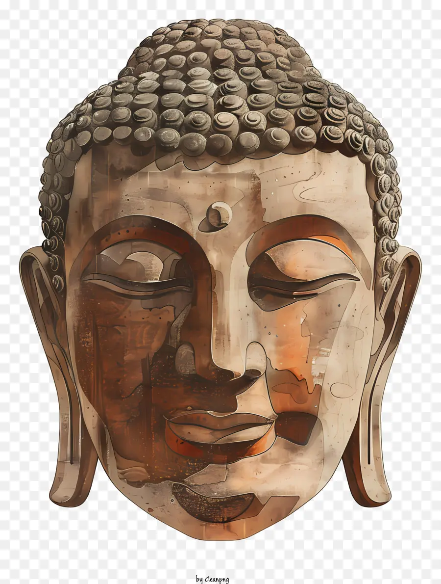 Budista，Gran Escultura De Madera PNG