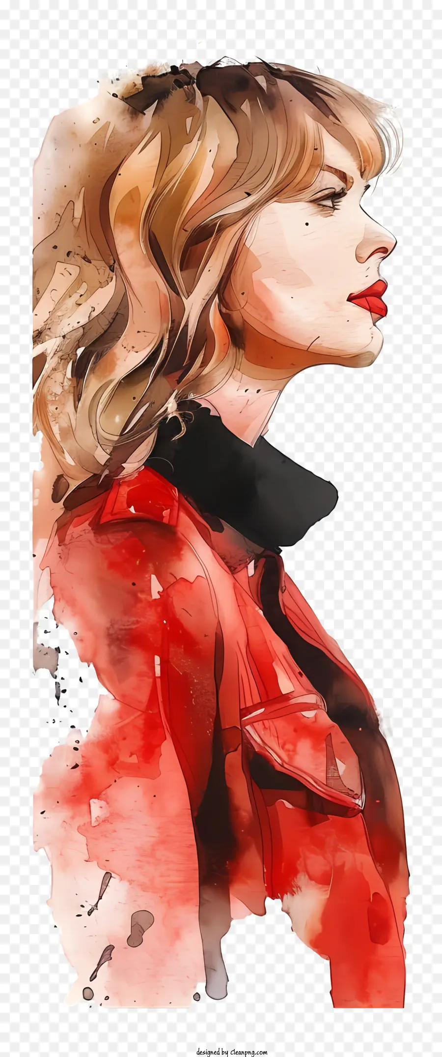 Taylor Swift，Pintura A La Acuarela PNG