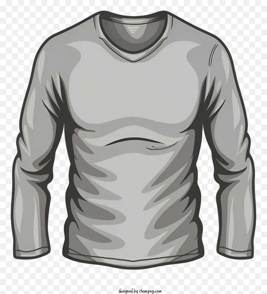 Ropa，Camisa De Manga Larga Gris PNG