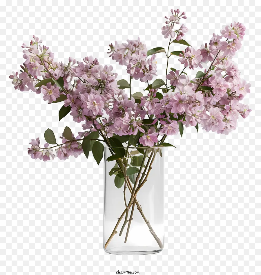 Florero，Flores Lilas PNG