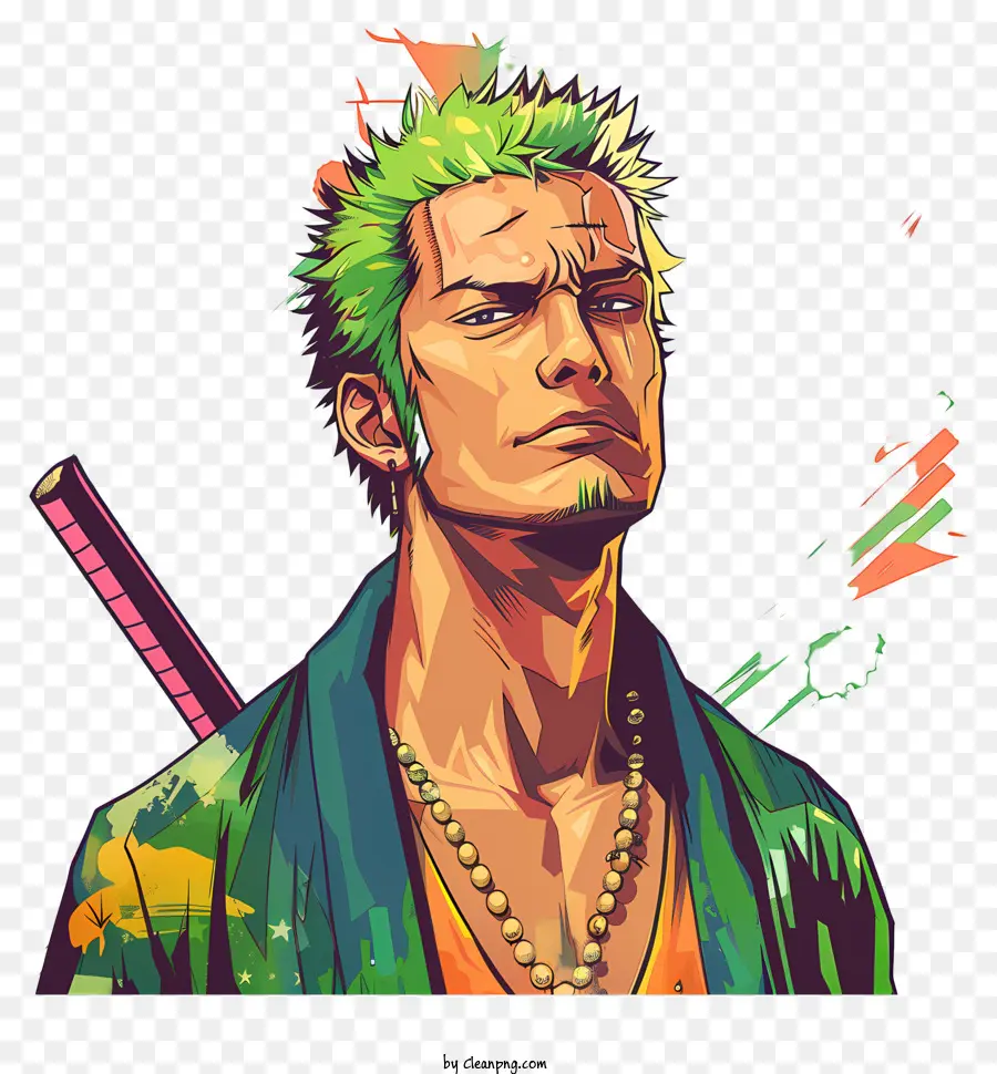 Día De La Cresta Ece Rorono Zoro，Hombre Con Cabello Verde PNG