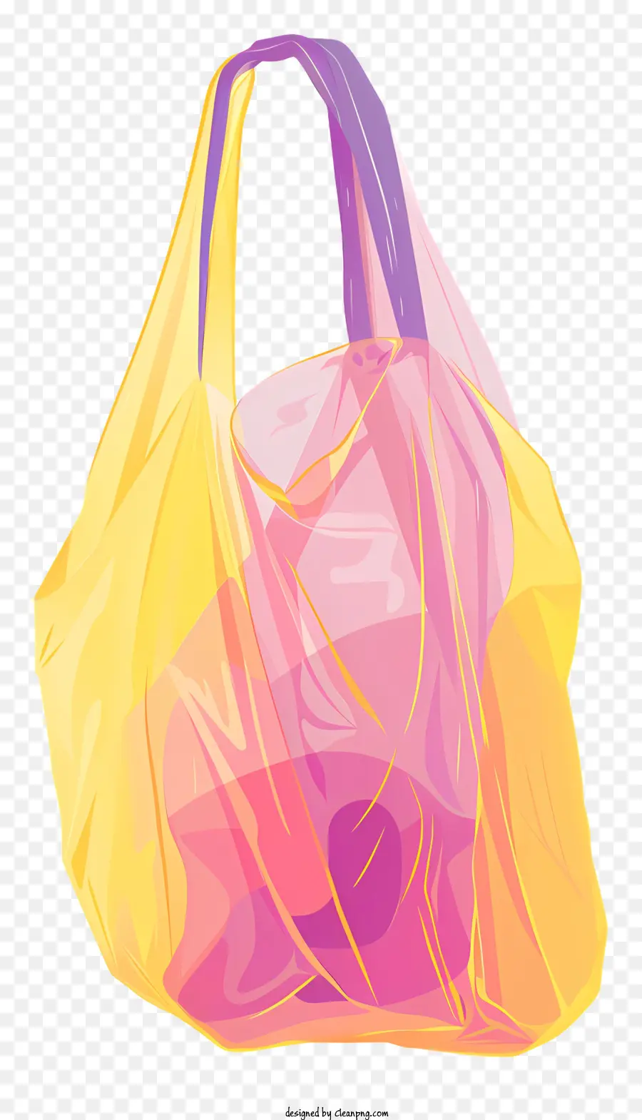 Bolsa De Plástico，Diseño Rosa Y Amarillo PNG