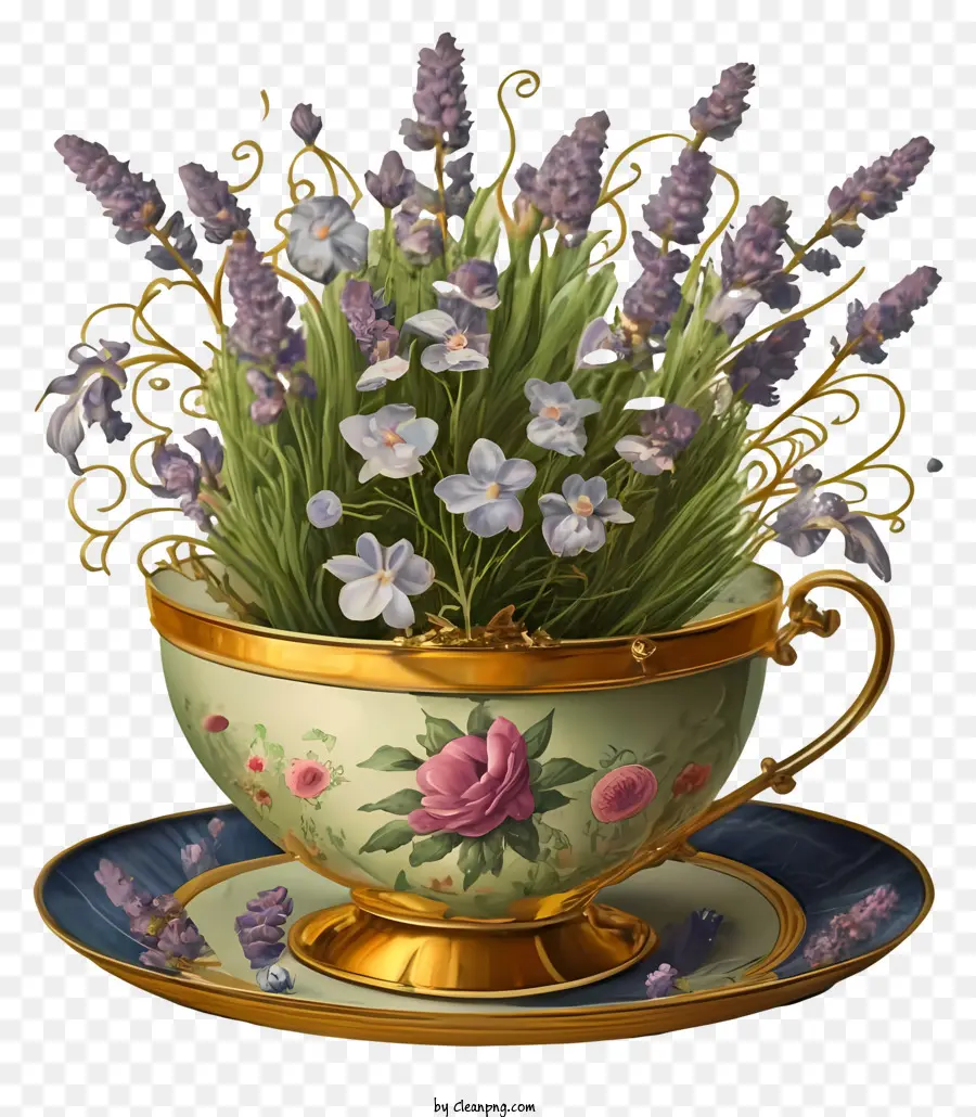 Lavanda，Taza De Té PNG