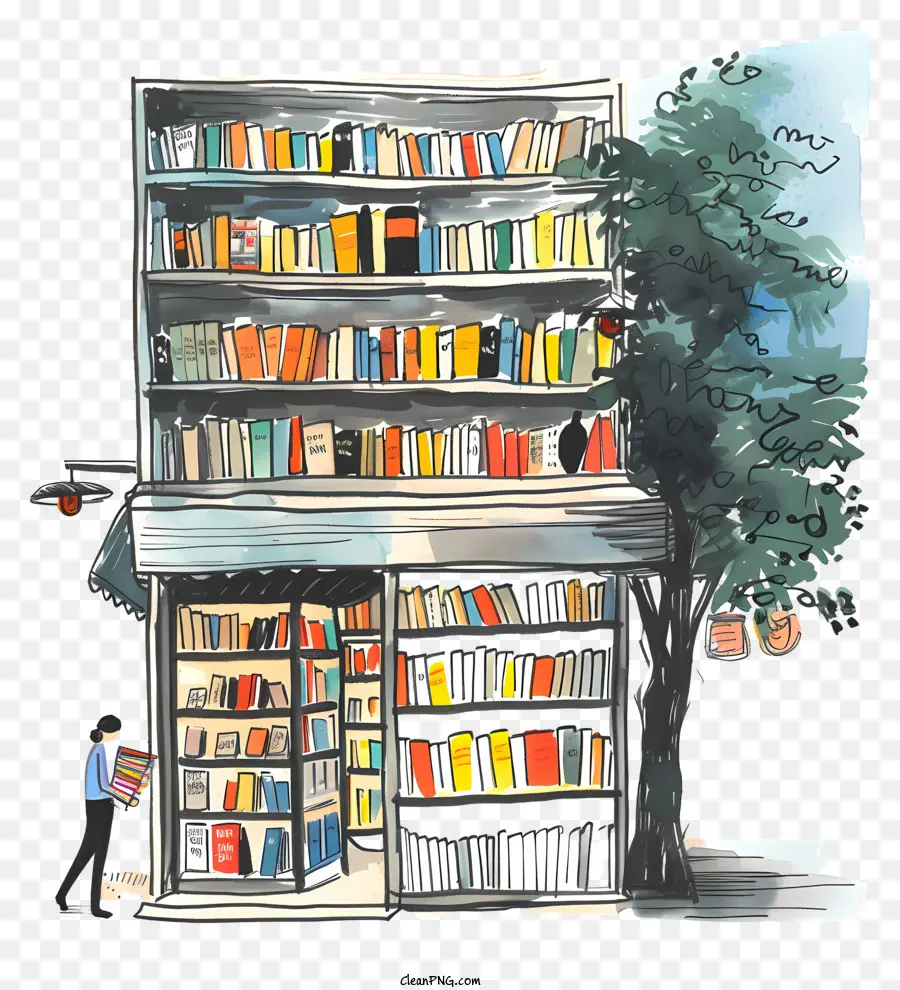 Librería，Libros PNG