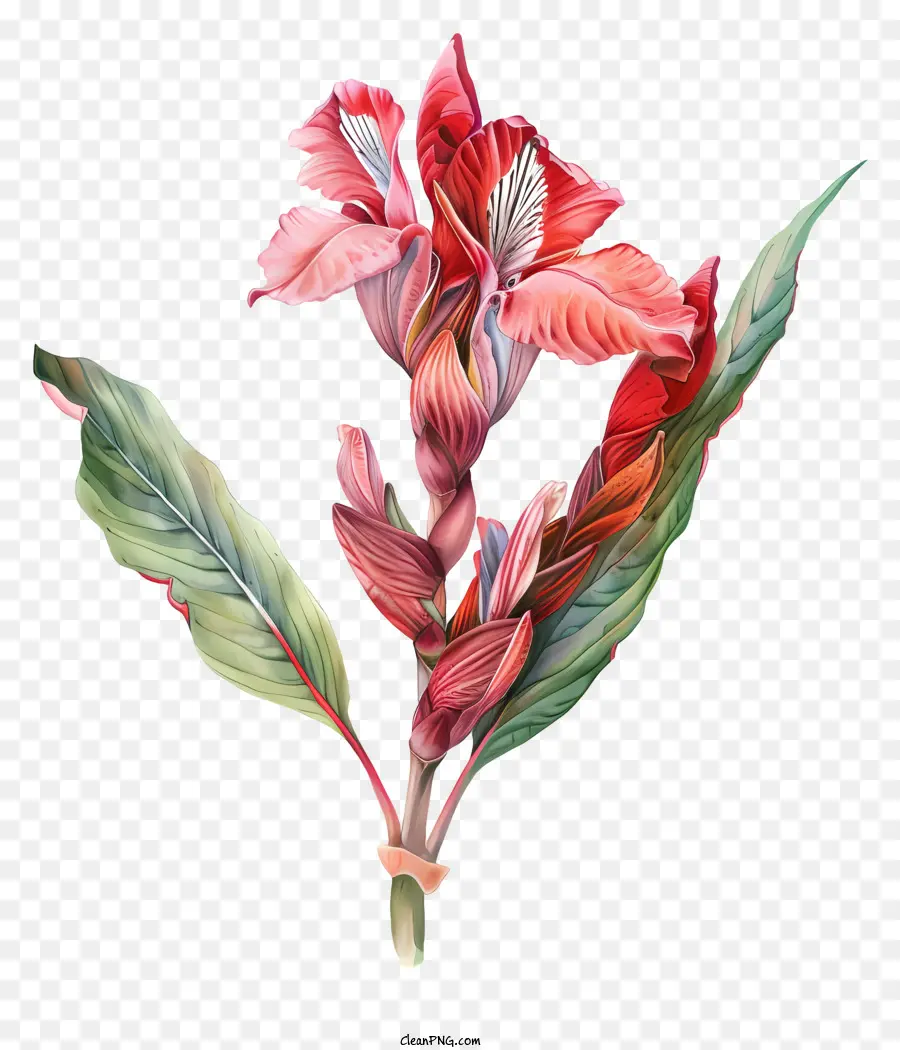 Flor Canana Indica，Ilustración Acuarela PNG