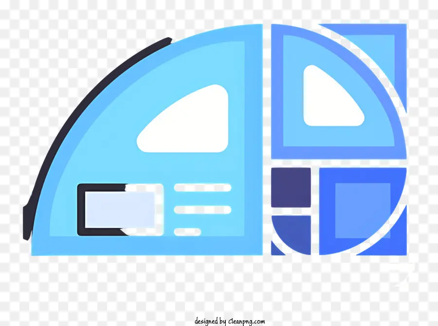 Icono De Proporción áurea，Forma Abstracta Azul PNG