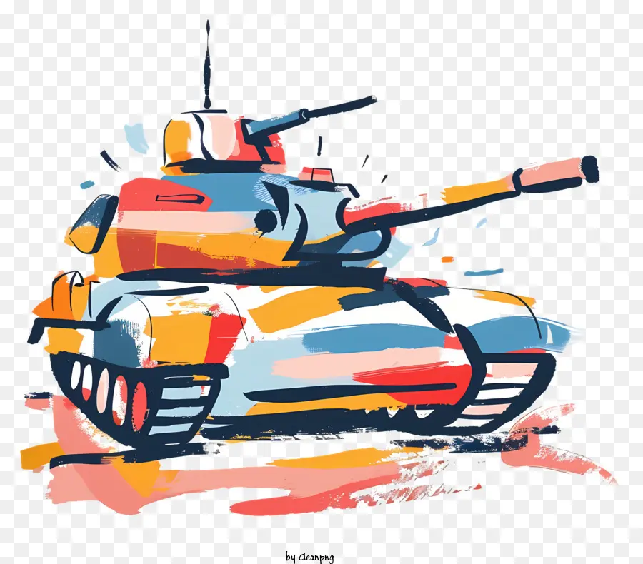 Tanque De Dibujos Animados，Tanque Colorido PNG