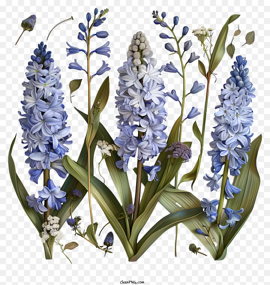 Las Flores De La Primavera，Flores De Color Azul PNG