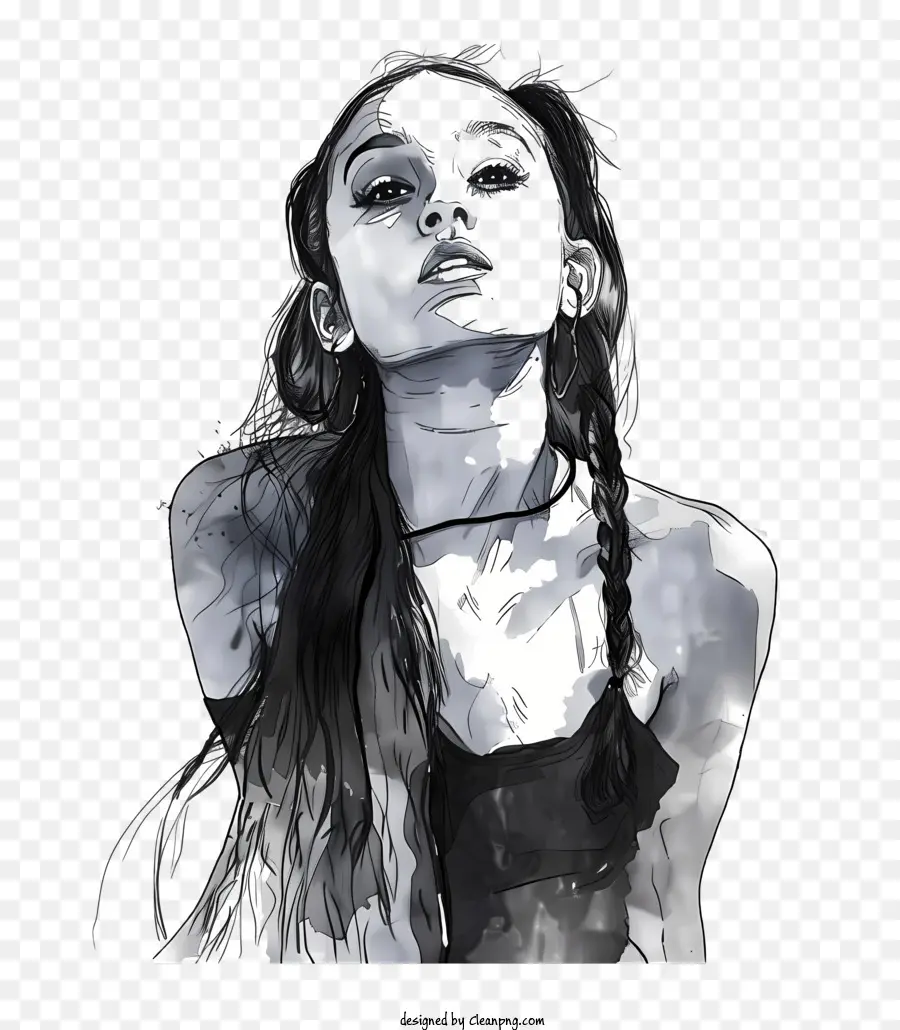 Ariana Grande，Pintura A La Acuarela PNG