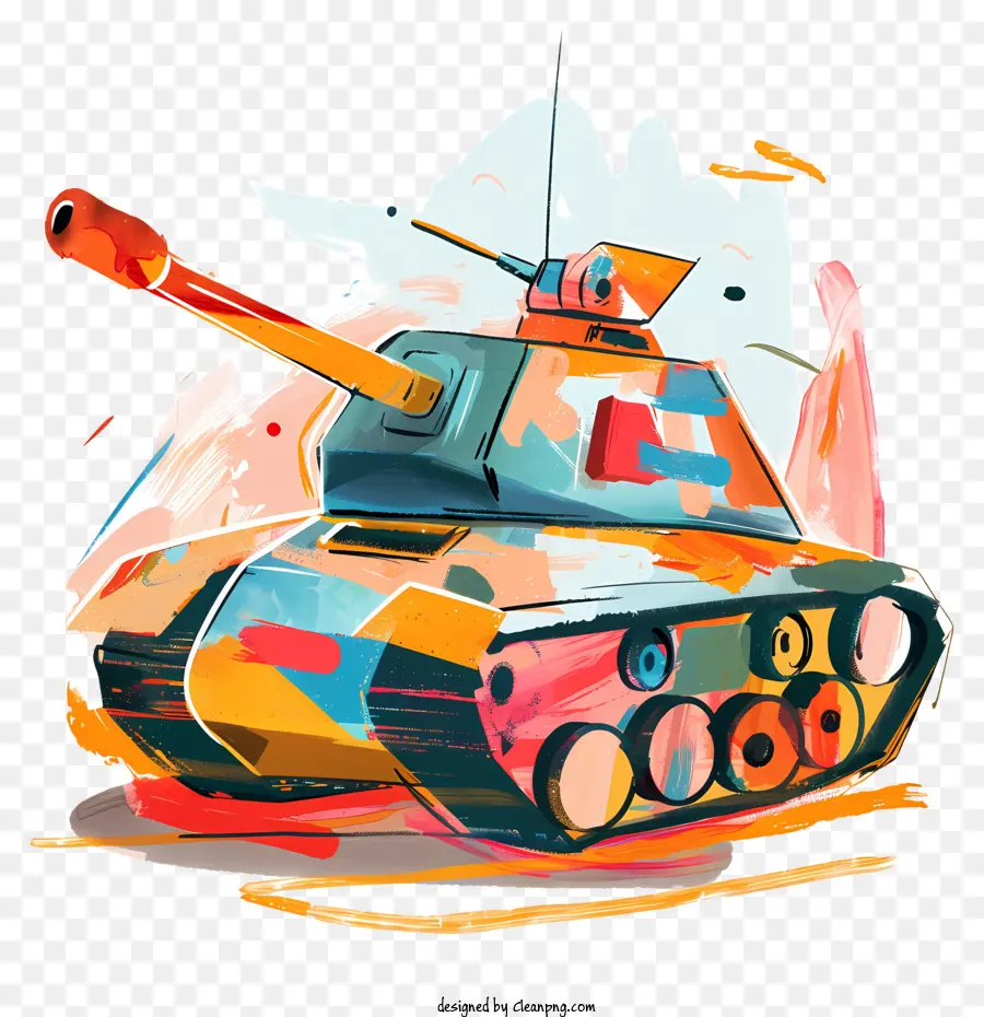 Tanque De Dibujos Animados，Tanque Colorido PNG