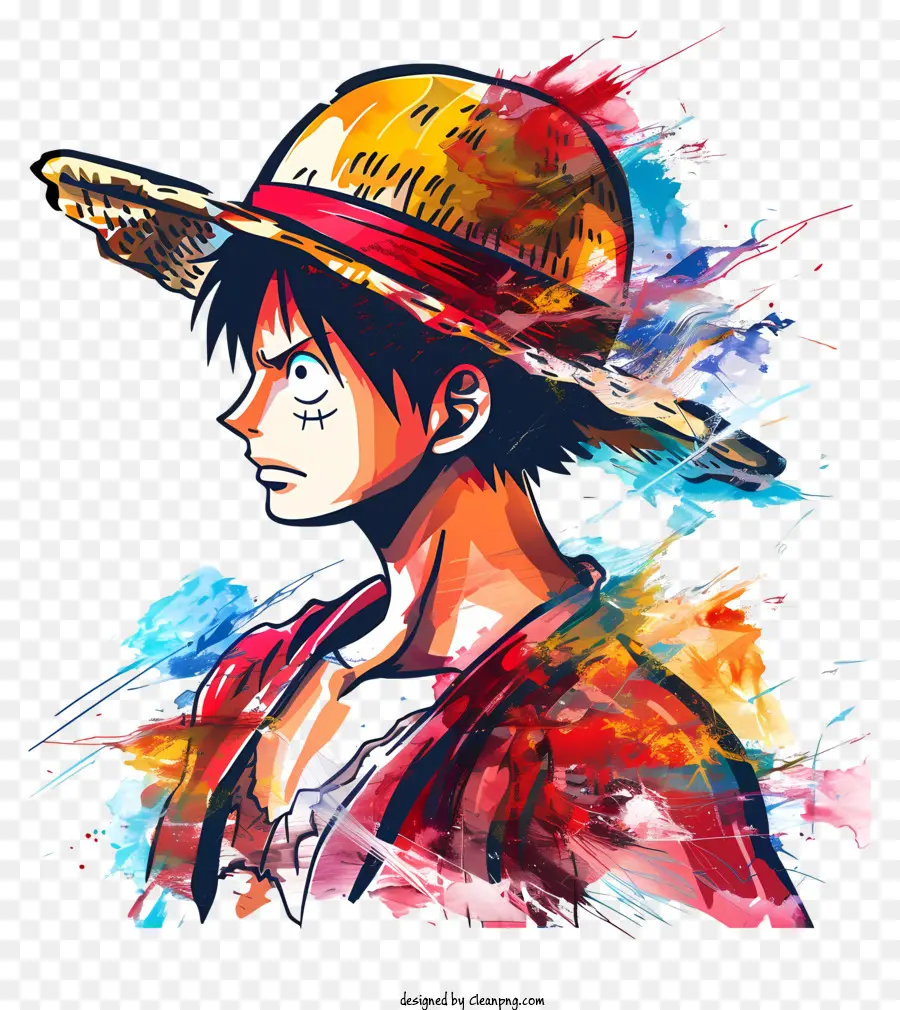 One Piece Luffy，Pintura PNG