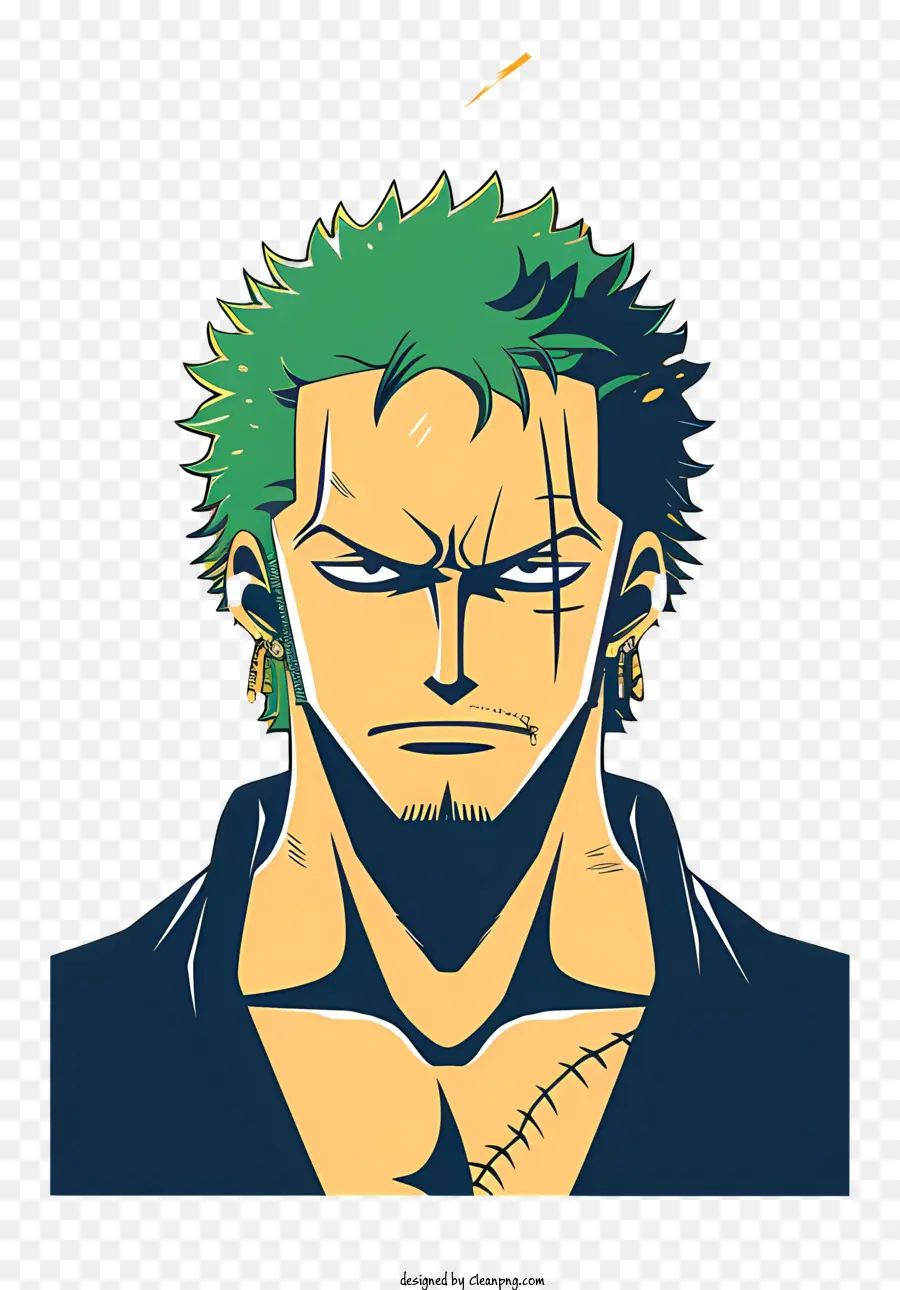 Día De La Cresta Ece Rorono Zoro，El Pelo Verde PNG