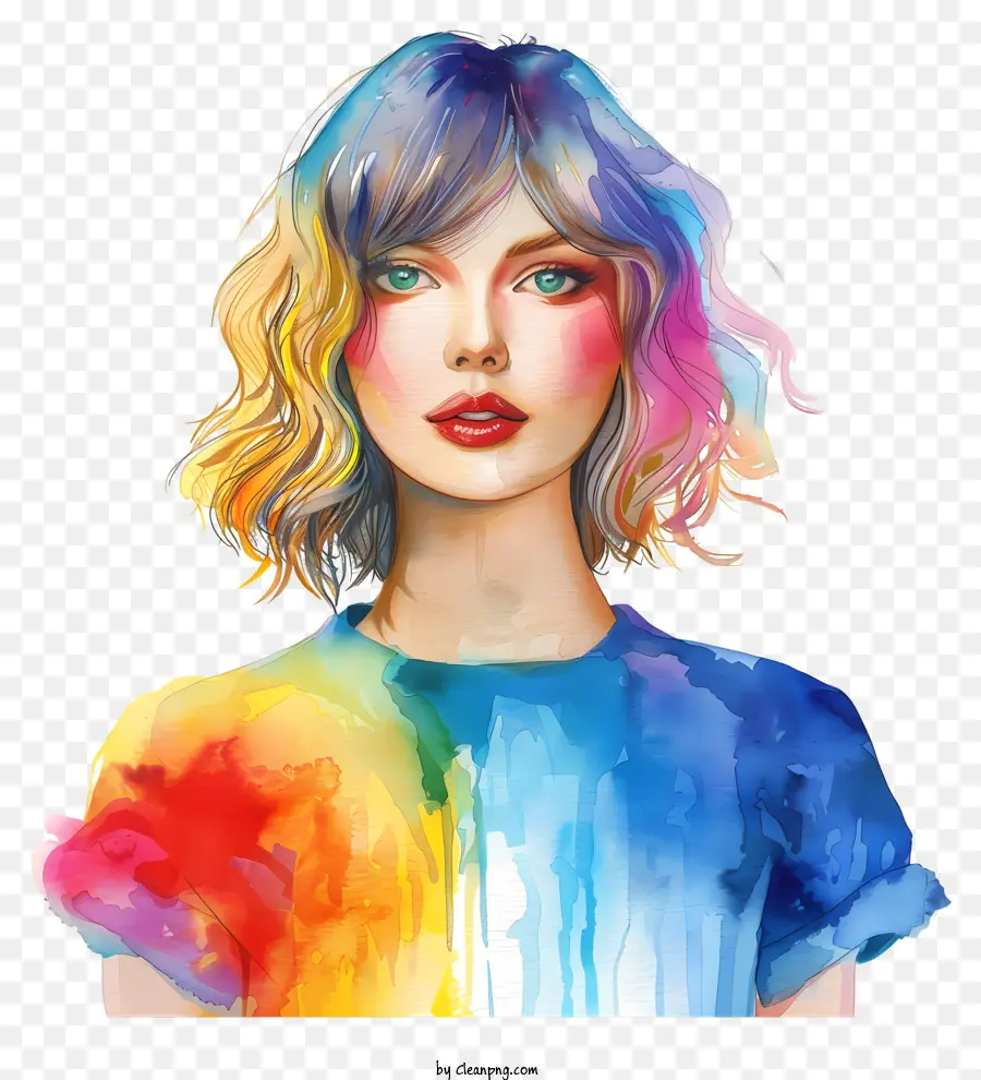 Taylor Swift，Pintura A La Acuarela PNG