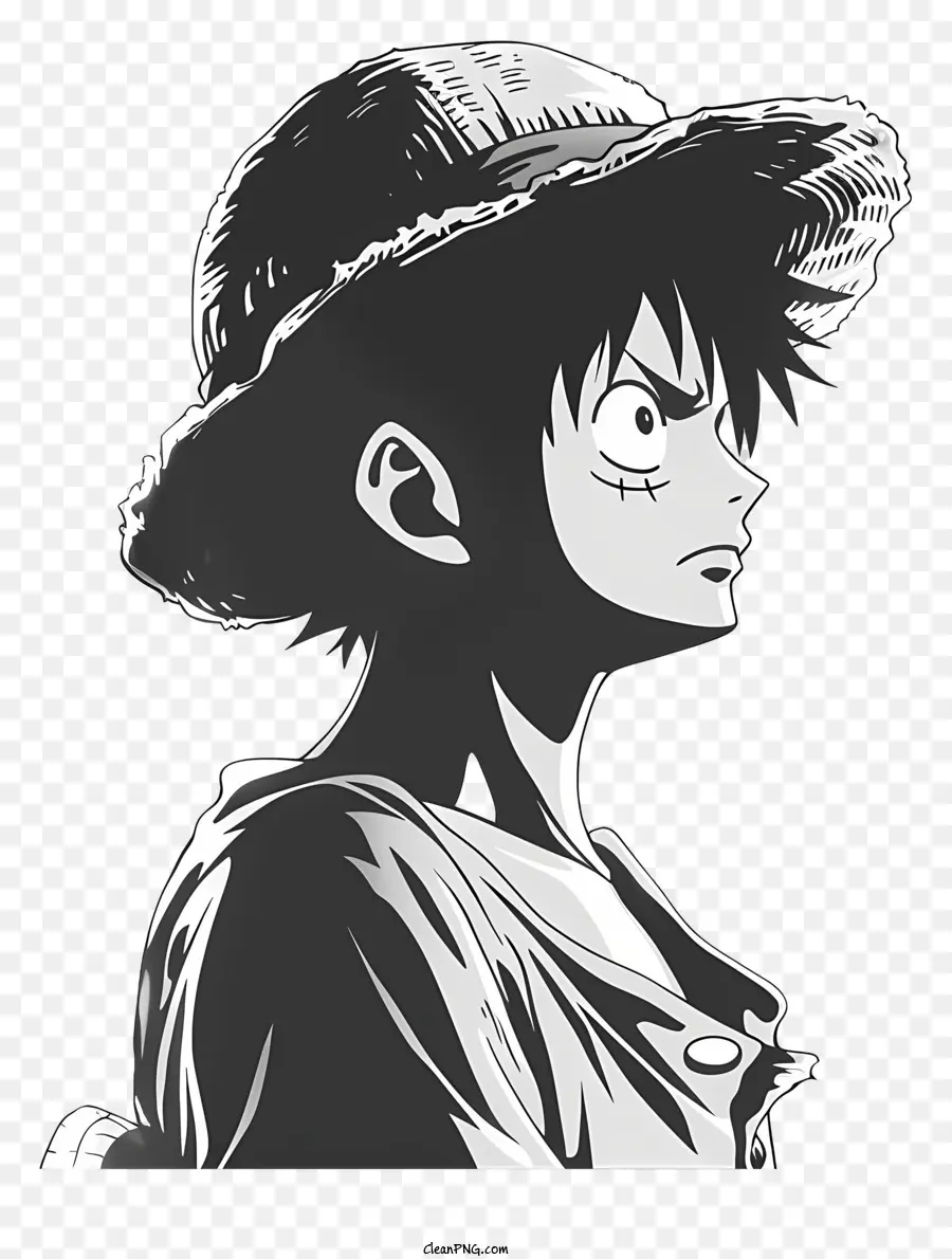 One Piece Luffy，Silueta PNG