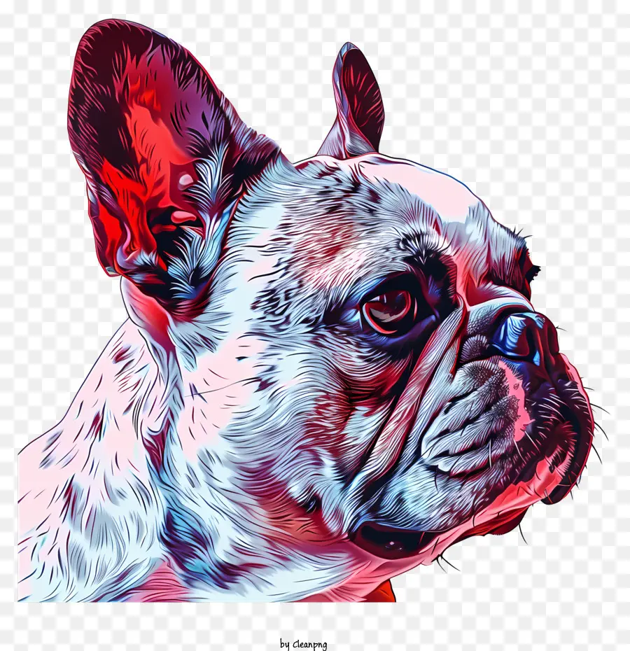 Bulldog Francés，Pintura Digital PNG