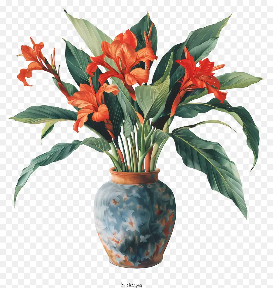 Flores De Canna Indica，Florero PNG