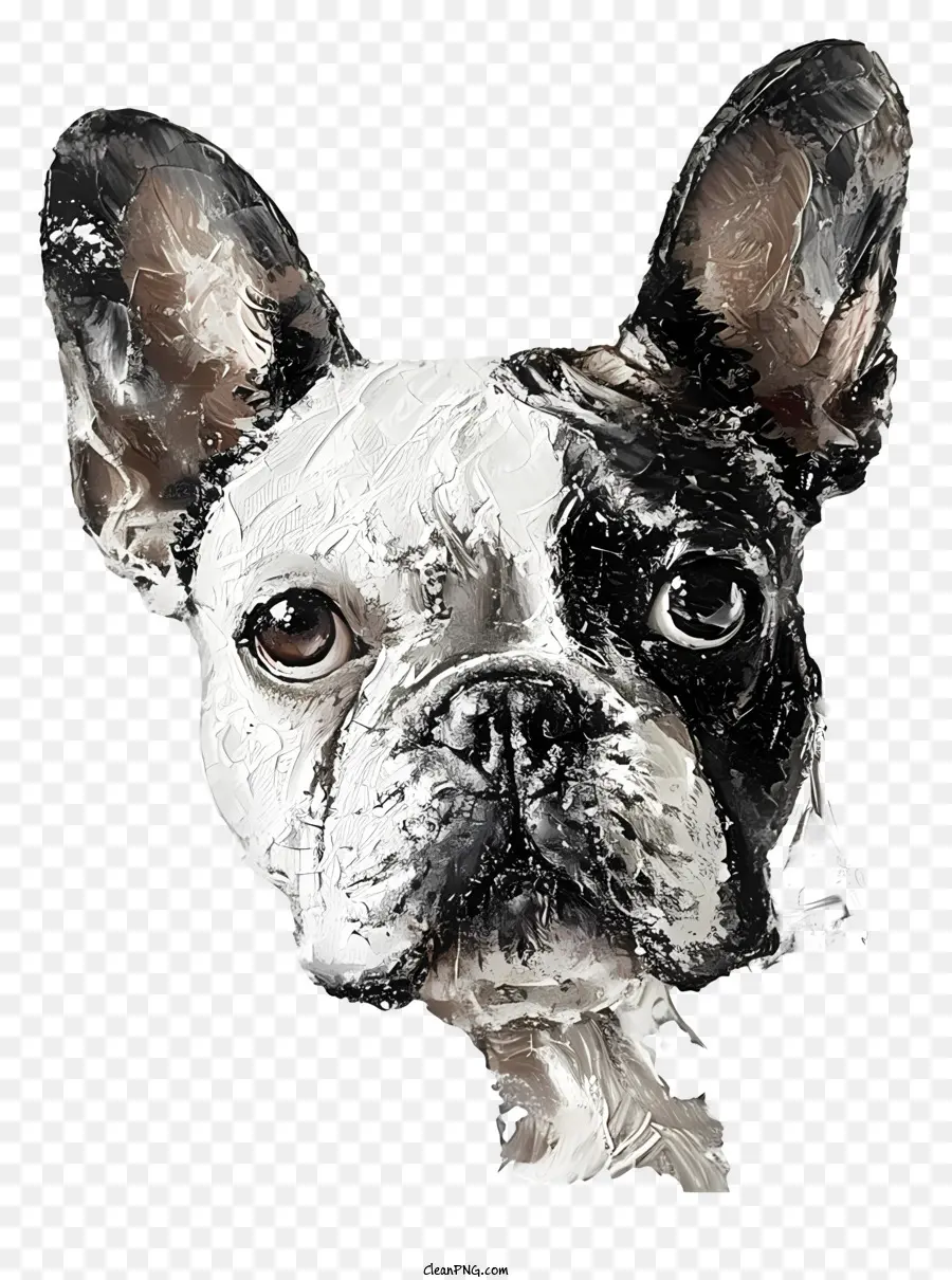 Bulldog Francés，En Blanco Y Negro PNG