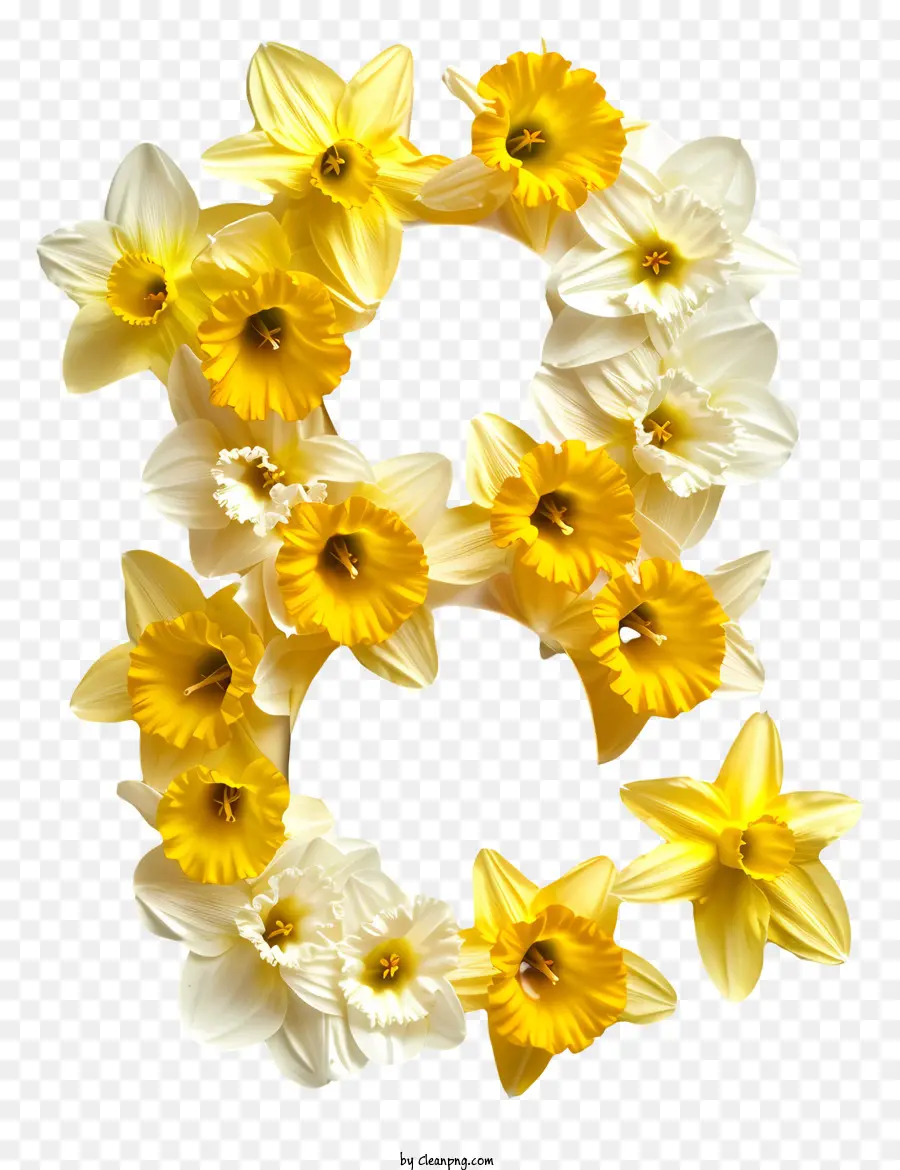 Número 8 Flores，Número Floral 8 PNG